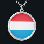 Luxemburger Flagge Versilberte Kette<br><div class="desc">Patriotische Flagge von Luxemburg.</div>
