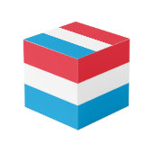 Luxemburger Flagge Würfel (Vorderseite Schrägansicht)