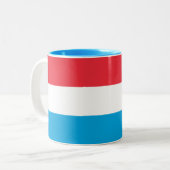 Luxemburger Flagge Zweifarbige Tasse (Vorderseite Links)
