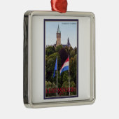 Luxemburger Flaggen Silbernes Ornament (Rechts)