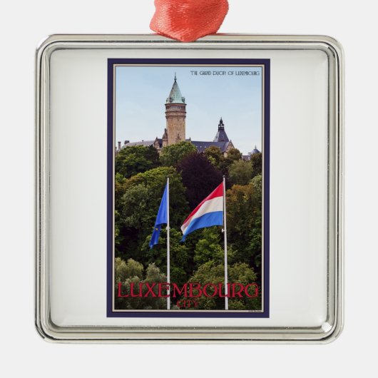 Luxemburger Flaggen Silbernes Ornament (Vorne)