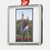 Luxemburger Flaggen Silbernes Ornament (Links)