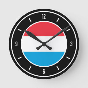 Luxemburger Flaggenelegante Runde Wanduhr