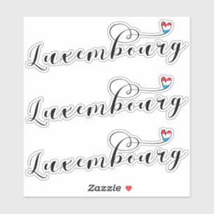 Luxemburger Flaggenherz Aufkleber