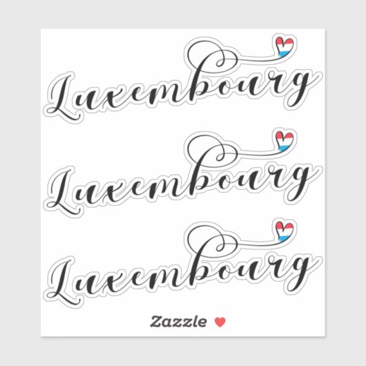 Luxemburger Flaggenherz Aufkleber (Blatt)