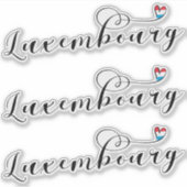 Luxemburger Flaggenherz Aufkleber (Vorderseite)