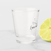 Luxemburger Flaggenherz Schnapsglas (Links)