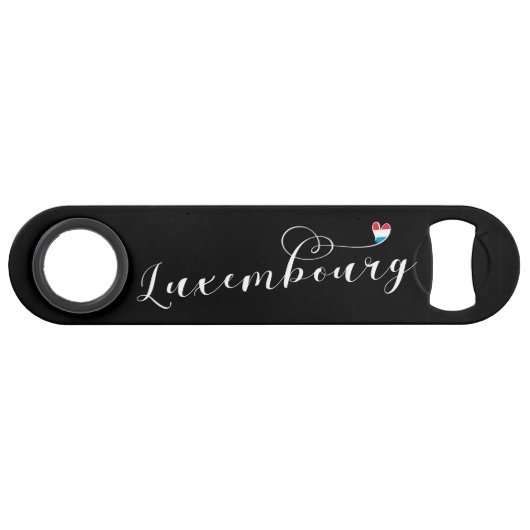 Luxemburger Flaggenherz Speed Flaschenöffner (Vorderseite (Horizontal))
