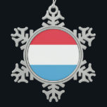 Luxemburger Flaggenmarke Schneeflocken Zinn-Ornament<br><div class="desc">Luxembourg Patriotic Zuhause Gift Design. Das luxemburgische Land signiert Souvenir. Die nationale Politik Mark präsent. Darstellung des heimat.</div>