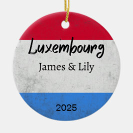 Luxemburger Flaggenverzierung, Personalisiert Luxe Keramik Ornament