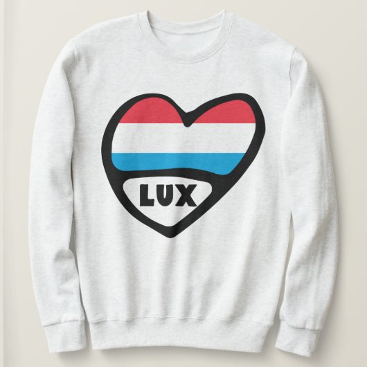 Luxemburger Ländercode - Leitfaden Herzstück LUX Sweatshirt (Design vorne)