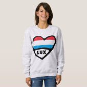Luxemburger Ländercode - Leitfaden Herzstück LUX Sweatshirt (Vorne ganz)