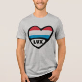 Luxemburger Ländercode - Leitfaden Herzstück LUX Tri-Blend Shirt (Vorderseite)
