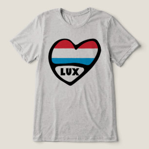 Luxemburger Ländercode - Leitfaden Herzstück LUX Tri-Blend Shirt