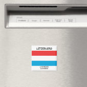 Luxemburger Sprachen Flag Square Magnet (In Situ (Geschirrspüler))