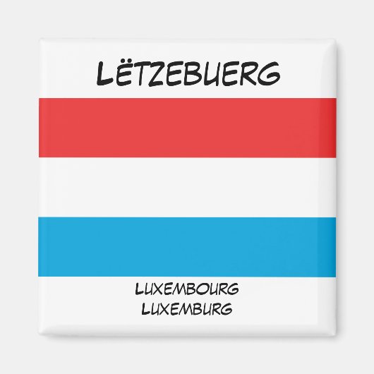 Luxemburger Sprachen Flag Square Magnet (Vorne)