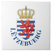 Luxemburger Wappen (mit dem Namen darunter) Fliese (Vorderseite)