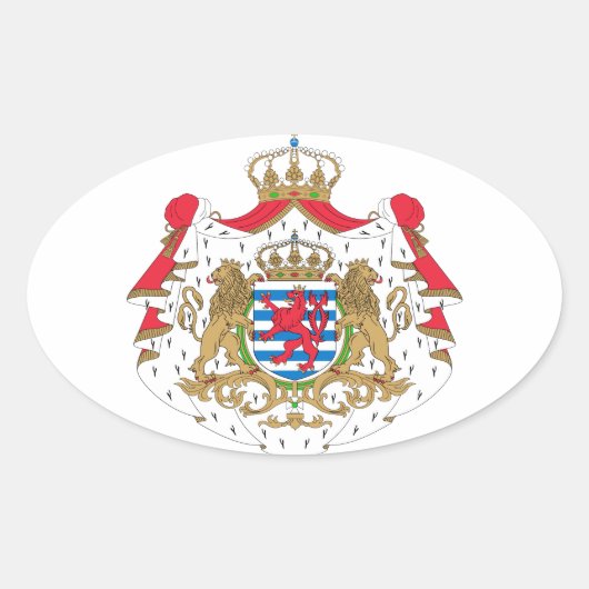 Luxemburger Wappen Ovaler Aufkleber (Vorderseite)