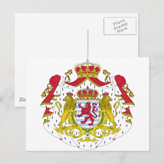 Luxemburger Wappen Postkarte (Vorne/Hinten)