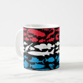 Luxemburgische Flagge - Fischereidesign Kaffeetasse (Vorderseite Links)