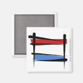 Luxemburgische Flagge Magnet (Vorderseite/Rückseite)