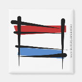 Luxemburgische Flagge Magnet (Vorne)
