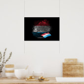 Luxemburgische Flagge Poster (Küche)