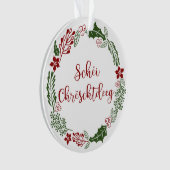 Luxemburgisches Frohe Weihnachten, Schéi Chrëschtd Ornament (Vorderseite)