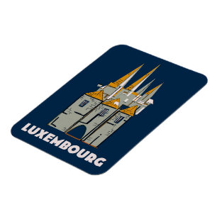 luxemburgisches Reiseplakat im Retrostil Magnet