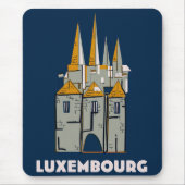 luxemburgisches Reiseplakat im Retrostil Mousepad (Vorne)
