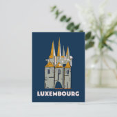 luxemburgisches Reiseplakat im Retrostil Postkarte (Stehend Vorderseite)