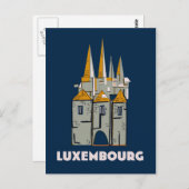 luxemburgisches Reiseplakat im Retrostil Postkarte (Vorne/Hinten)