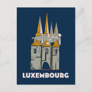 luxemburgisches Reiseplakat im Retrostil Postkarte