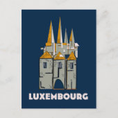 luxemburgisches Reiseplakat im Retrostil Postkarte (Vorderseite)