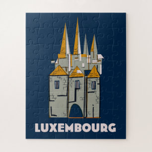 luxemburgisches Reiseplakat im Retrostil Puzzle