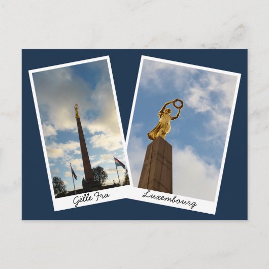 Luxemburgs goldene Lady Postkarte (Vorderseite)