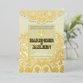 LuxGlitter Ivory Gold Sikh Anand Karaj Wedding Folieneinladung (Stehend vorne)