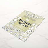 LuxGlitter Ivory Silver Sikh Anand Karaj Wedding Folieneinladung (Gedreht)