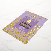 LuxGlitter Lavender Gold Ganesha Hindu Wedding Folieneinladung (Gedreht)