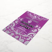 LuxGlitter Lila Silver Sikh Anand Karaj Wedding Folieneinladung (Gedreht)