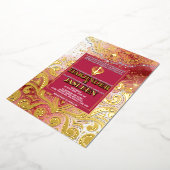 LuxGlitter Pink & Gold Sikh Anand Karaj Wedding Folieneinladung (Gedreht)