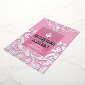 LuxGlitter Pink Silver Sikh Anand Karaj Wedding Folieneinladung (Gedreht)