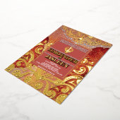 LuxGlitter Red Sikh Anand Karaj Indian Wedding Folieneinladung (Gedreht)
