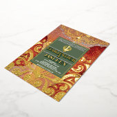 LuxGlitter Red Sikh Anand Karaj Indian Wedding Folieneinladung (Gedreht)