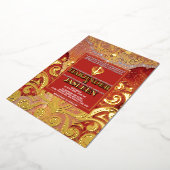 LuxGlitter Red Sikh Anand Karaj Indian Wedding Folieneinladung (Gedreht)