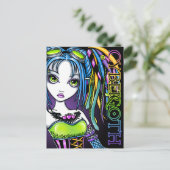 Luxie Rainbow Cyber Goth Fairy Postcard Postkarte (Stehend Vorderseite)