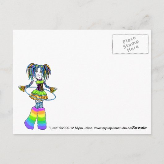 Luxie Rainbow Cyber Goth Fairy Postcard Postkarte (Rückseite)