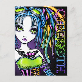 Luxie Rainbow Cyber Goth Fairy Postcard Postkarte