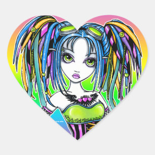 "Luxie" Rainbow Cyber Goth Fairy Stickers