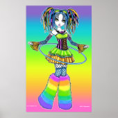 "Luxie" Rainbow Cyber Goth Hula Hoop Fee Poster (Vorne)